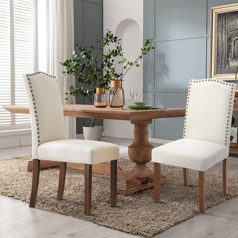 Chaise parsons en tissu Eliso, Beige