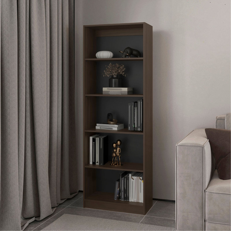 Bibliothèque à 4 tablettes, bureau, noyer teint, Brun, (4 tablettes) H 71,1 po x l 24,7 po x P 11,8 po