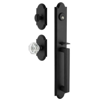 Ageless Iron Dome One-Piece Handleset with D-Grip with Vault Plate and Krystall Knob
