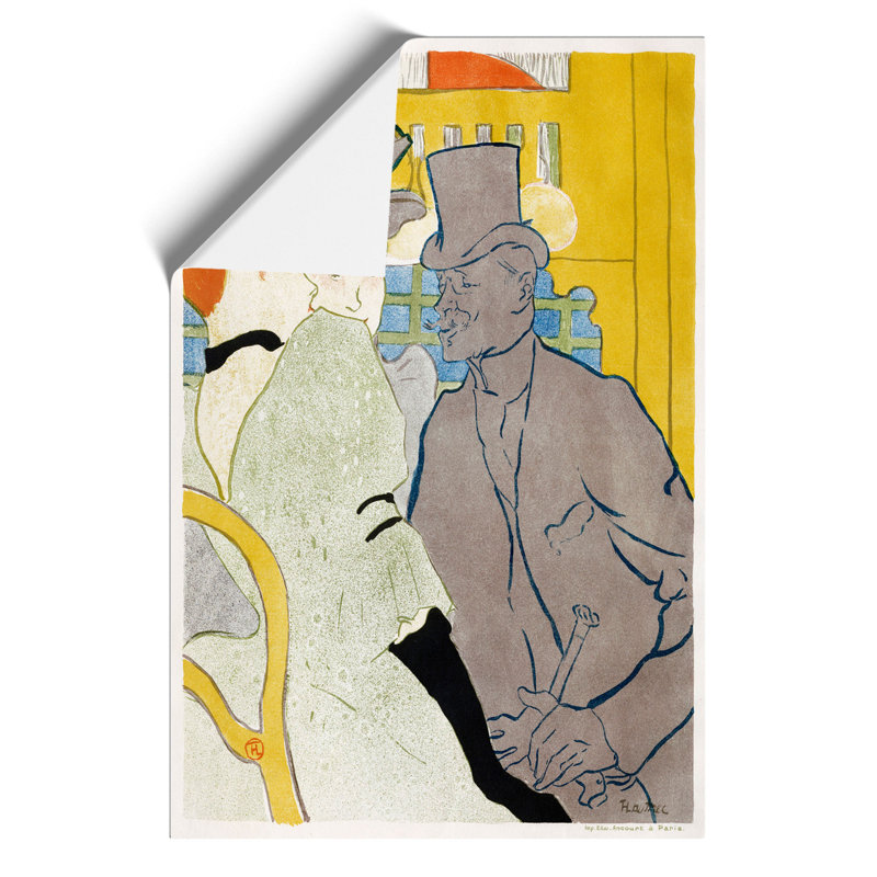 Englishman At The Cabaret Vol.2 by Henri De Toulouse-Lautrec - No Frame Painting, 59cm H x 42cm W x 0.1cm D