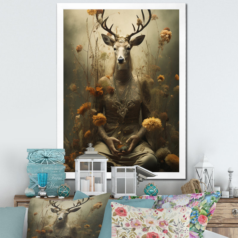 «Folk Religion Divine Connection II», reproduction sur toile, H 32 po x l 24 po x P 1 po, Cadre photo blanc