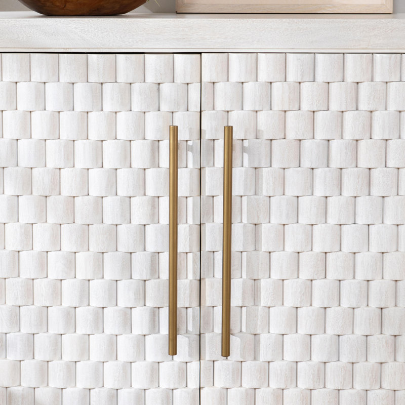 Norwood Mango Wood Cabinet, White Wash