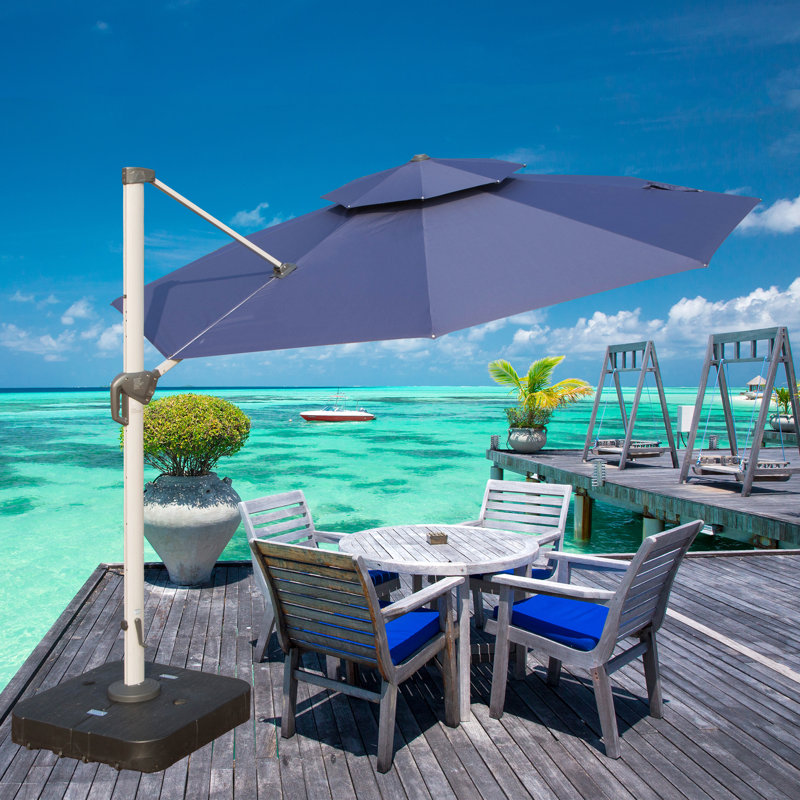 Parasol en porte-à-faux 137,8 po Jiaxian, Bleu marine