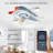Ailiana 25.6'' Modern Airplane Inspired Flush Mount Smart Ceiling Fan with LED Lights and APP Control