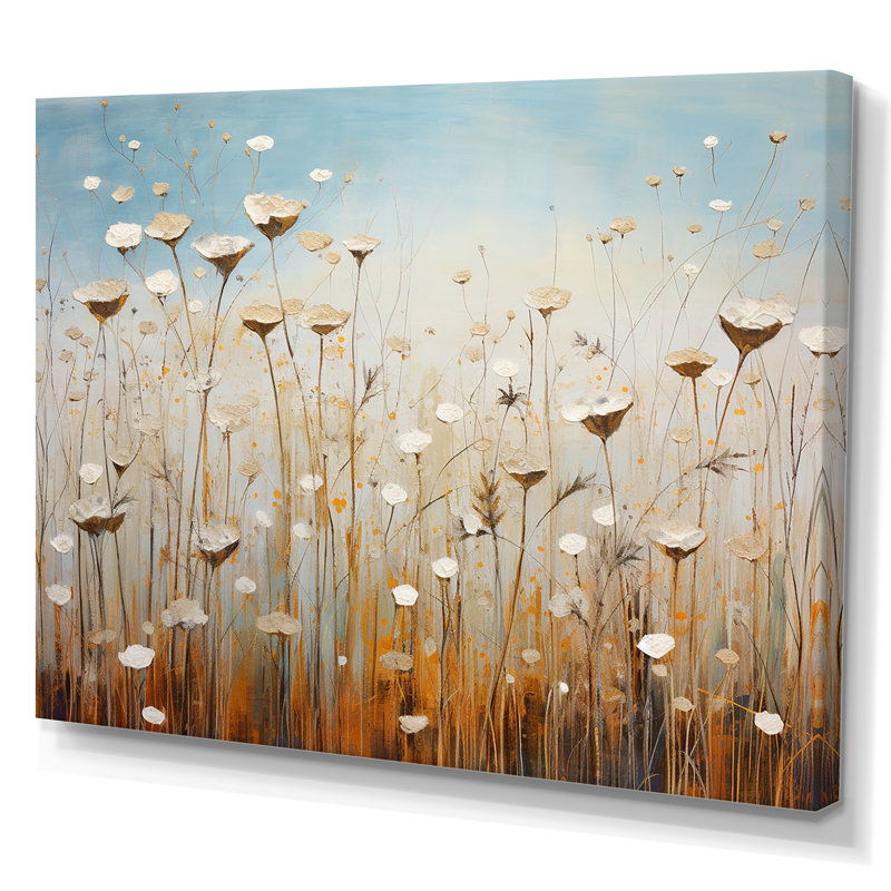 Minimalisme prairie magique sur toile, Toile tendue, H 16 po x l 32 po