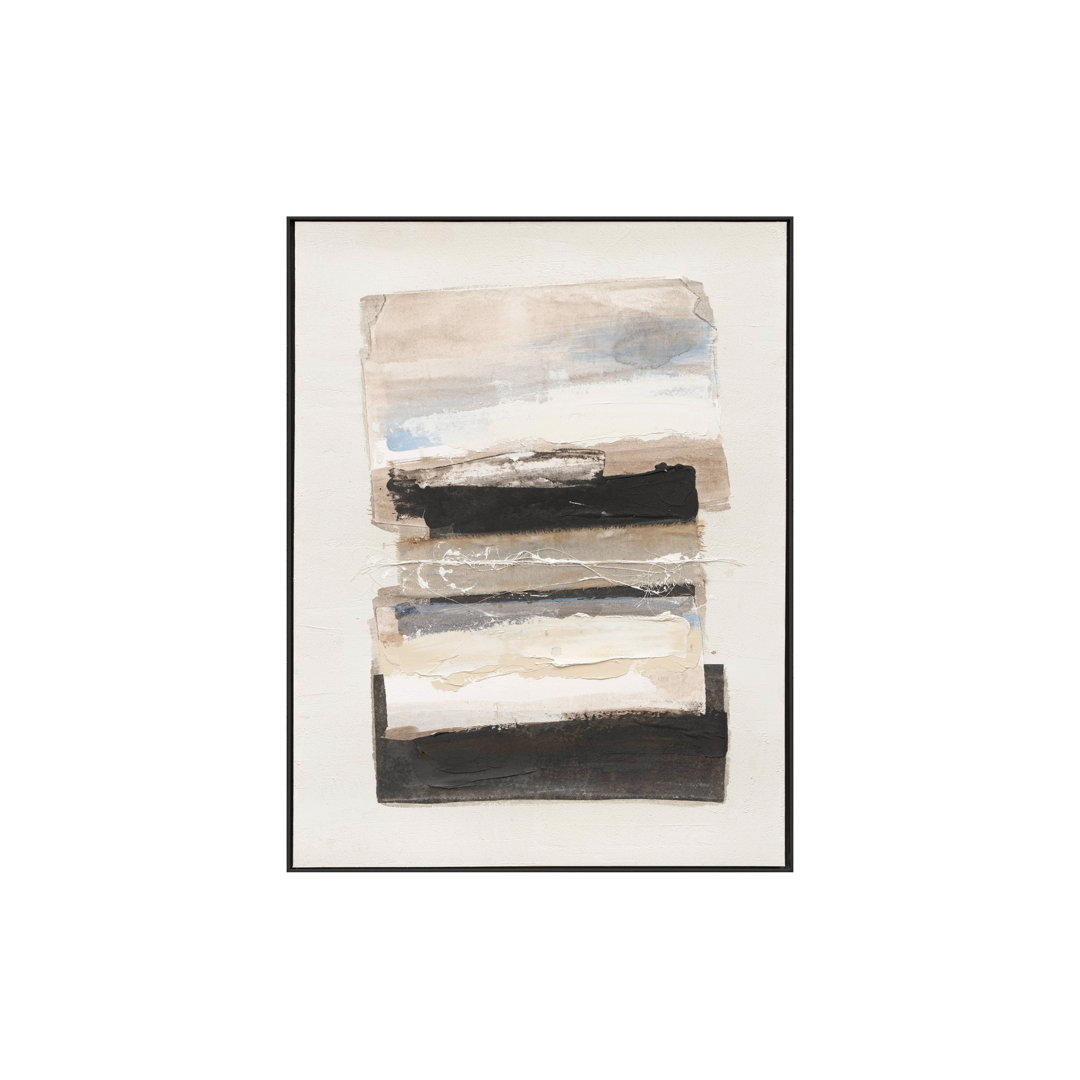 ABSTRACT 100% HAND PAINTED CANVA 90x5x120 CM - Floater Frame Painting on Canvas
