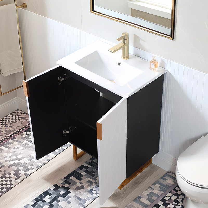 Ensemble de meuble-lavabo simple blanc 24 po, 24"