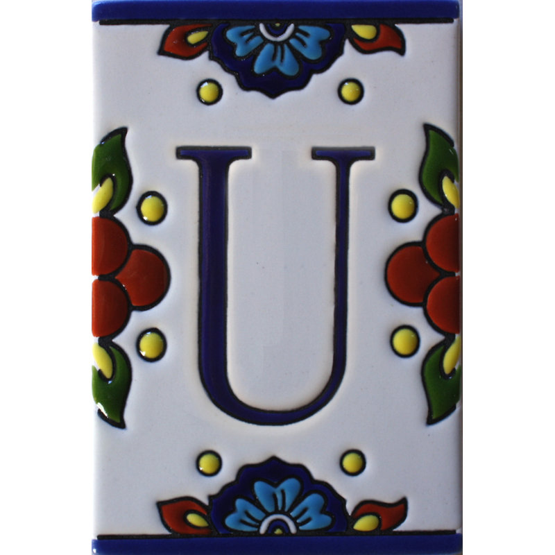 Carrelage TalaMex mexicain Talavera Mission lettre U