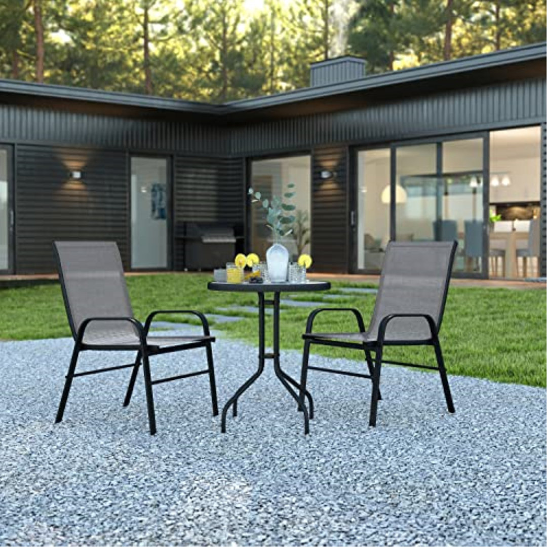 Artu 2 - Person Metal Patio Dining Set with Round Table Lark Manor™ 