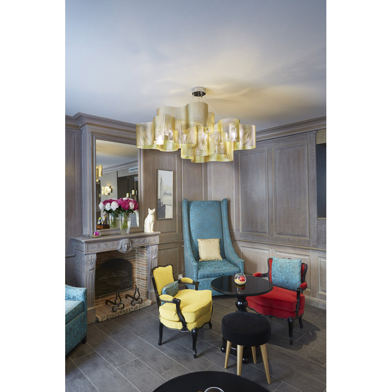 Nuage 5 - Light Dimmable Geometric Chandelier, 21" H x 38" W x 63" D