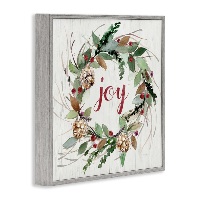 Joy, couronne saisonnière, estampe numérique par Stella Chang, Estampe numérique Farmhouse, H 24 po x l 24 po