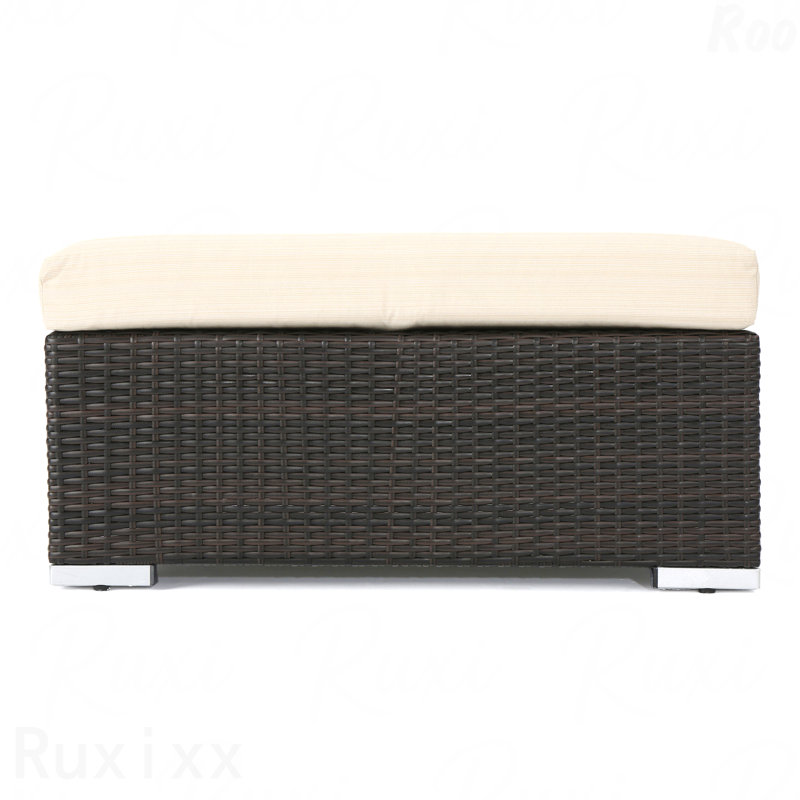 Repose-pieds de patio Mbrn + Alu, Marron foncé