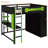 Neriah Wood Loft Bed with Desk, Open Wardrobe & RGB Light-126026098