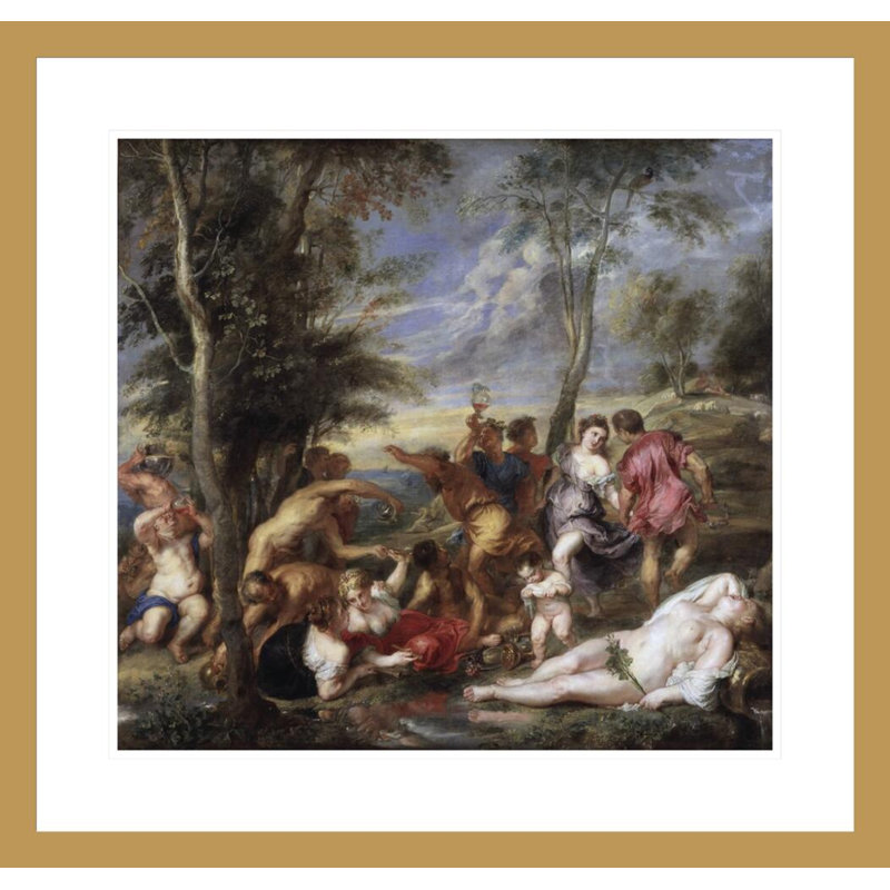 «Bacchanal at Andros» par Peter Paul Rubens, impression giclée encadrée, 23,5 po H x 24,71 po L