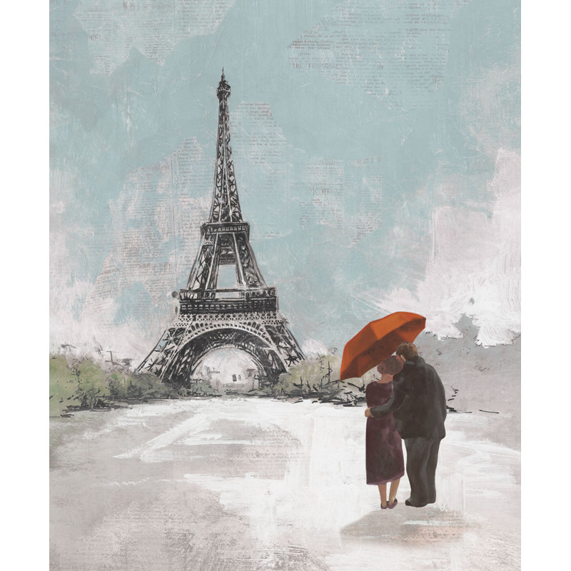«Cute Painty Couple In Paris», reproduction sur toile, H 18 po x l 12 po