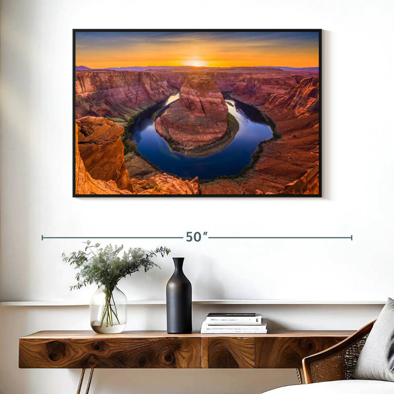Overlooking Horseshoe Bend, Floating Frame Black, 40" X 27"
