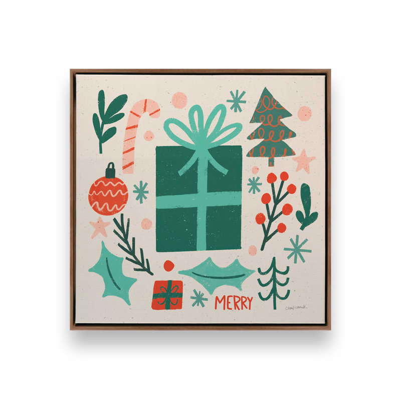 «Warm Wishes I» par Cheryl Warrick, reproduction d'art sur toile, H 36 po x l 36 po, Brun, Cadre flottant
