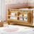 Twin Size Kids Floor Bed With Fence And Built-in Bookshelf,Twin Size Montessori Floor Bed With Slats And Safety Guardrail,Easy Assemble Montessori Beds for Kids, Light Natural-1949013743