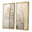 «Beige Trees Oak Solitude», ensemble de 2 impressions sur toile de chêne-598852214-598852215