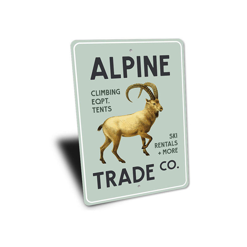 Enseigne en aluminium Alpine Trade Company, H 14 po x l 10 po x P 0,04 po