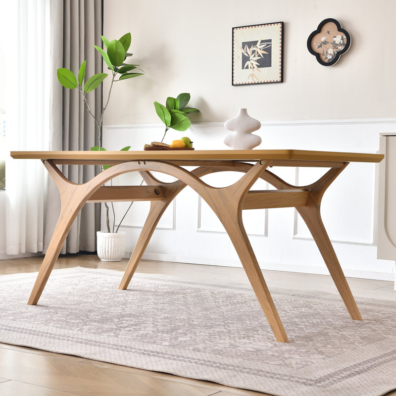 George Oliver Mid Century Modern Solid Wood Dining Table & Reviews ...