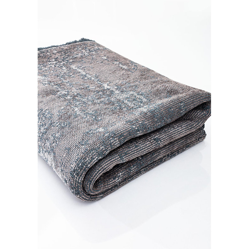 Rapture Damask Area Rug in Gray, Rectangle 9'10" x 14'