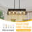 5-Light Rustic Farmhouse Chandelier Modern Rectangular Pendant Light Fixture For Dining Room And Living Room (No Bulbs Included)-378446175