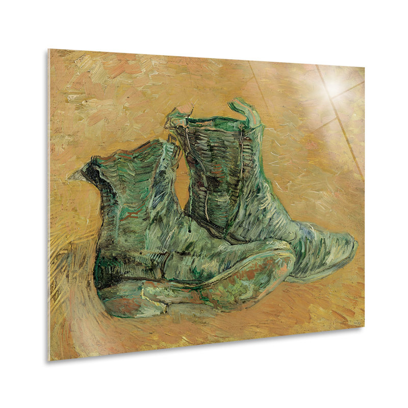 Shoes 3 by Vincent Van Gogh - No Frame Painting on Glass, 65cm H x 95cm W