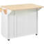 Îlot de cuisine avec comptoir mobile, organisateur coulissant à 3 niveaux, rangement interne, chariot roulant sur roulettes, 2 tiroirs, porte-serviettes, abattant pliable blanc, fabrication d'armoire-1204078919