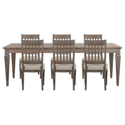 Extendable Rectangular Dining Table With 6 Side Chairs