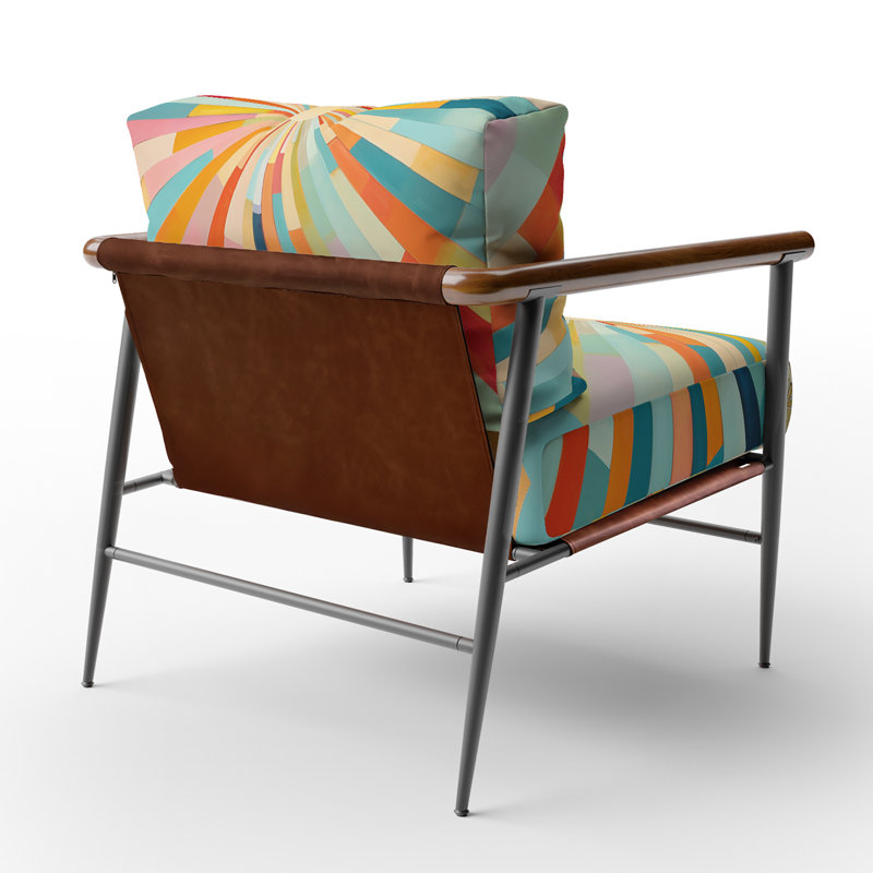 Fauteuil d'appoint rembourré Mid Century, Noir
