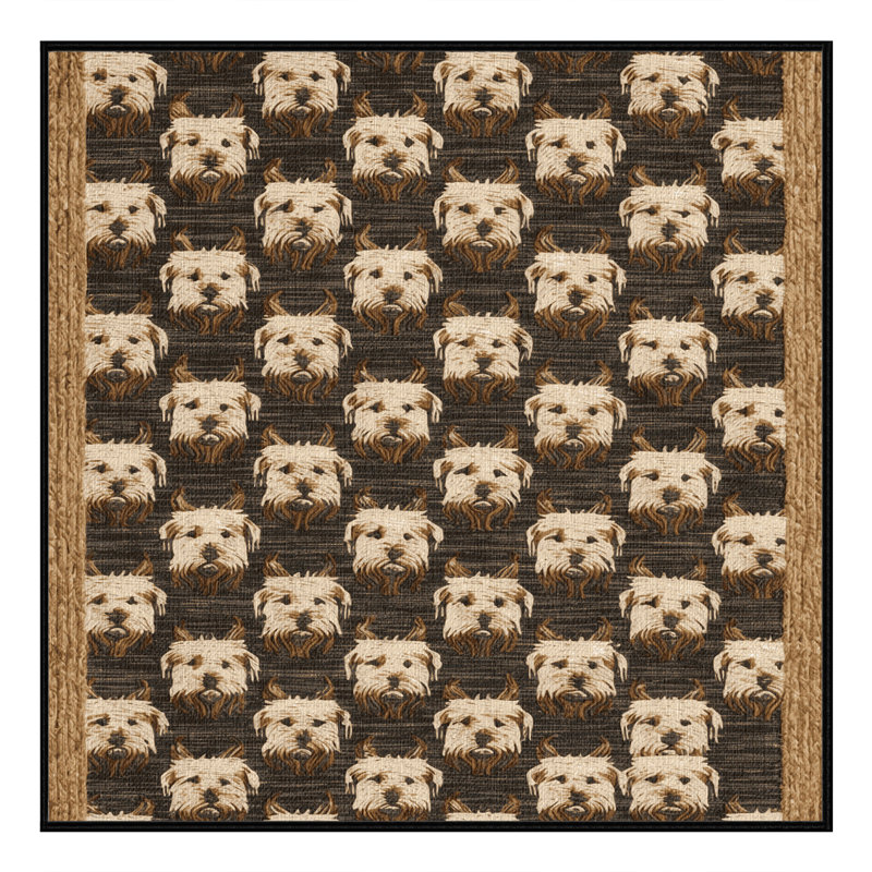 Washable Scottish Terrier Dogs Area Rug, Square 3'