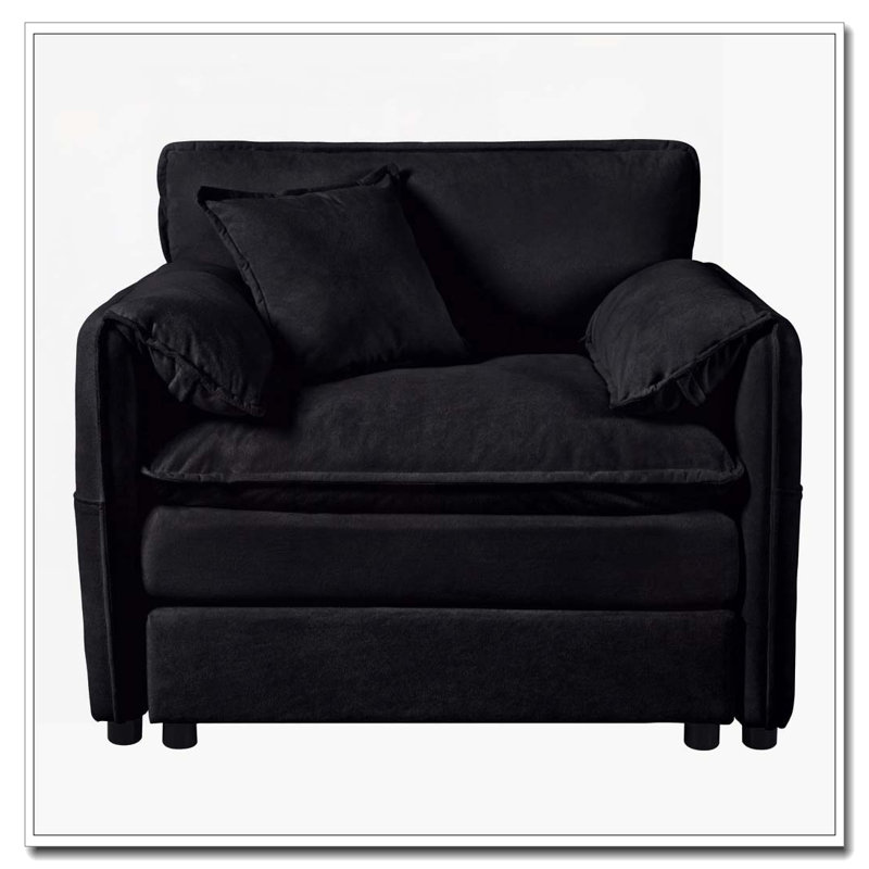Fauteuil en tissu d'ameublement Chenille, Noir