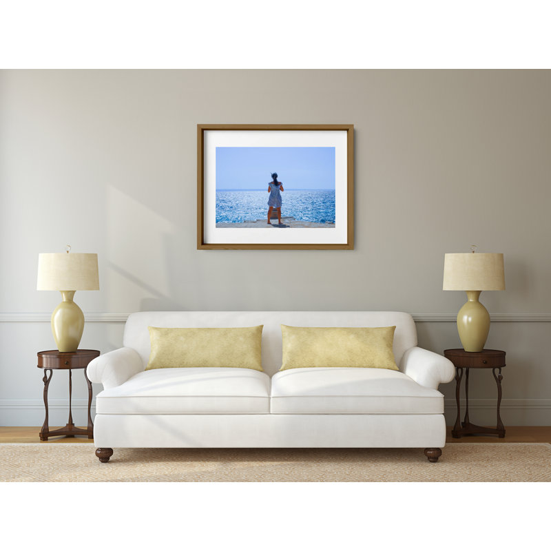 Calypso's Blues Print by Joseph Regan, Walnut, 14" H x 16" W x 0.75" D