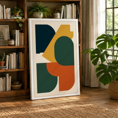 Geometric Harmony Mid-Century - Wrapped Canvas