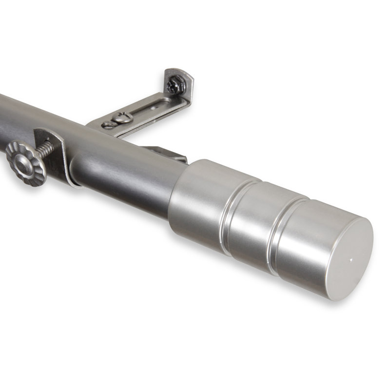 Tringle à rideaux simple Billie-Claire, De 28 po à 48 po de largeur, Nickel satiné