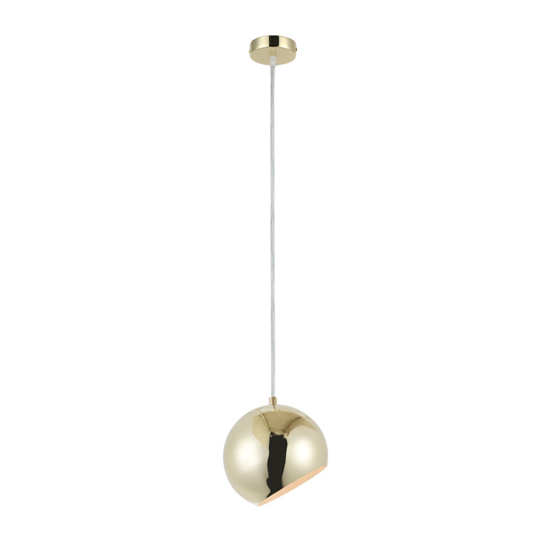 Luminaire sphère suspendu 1 lumières simple Monterey, Plaqué or