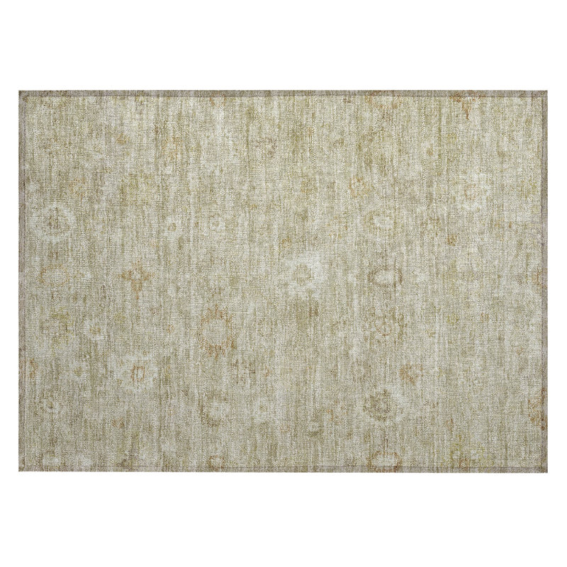 Machine Washable Indoor/Outdoor Xhevrie Beige Rug, Rectangle 1'8" x 2'6"