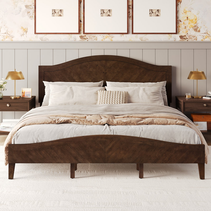Adrian Adjustable Height Solid Wood Platform Bed, King
