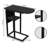C-Shaped Black Side Table With Extra Storage – Versatile, Space-Saving, Ideal For Small Spaces And Multiple Uses
