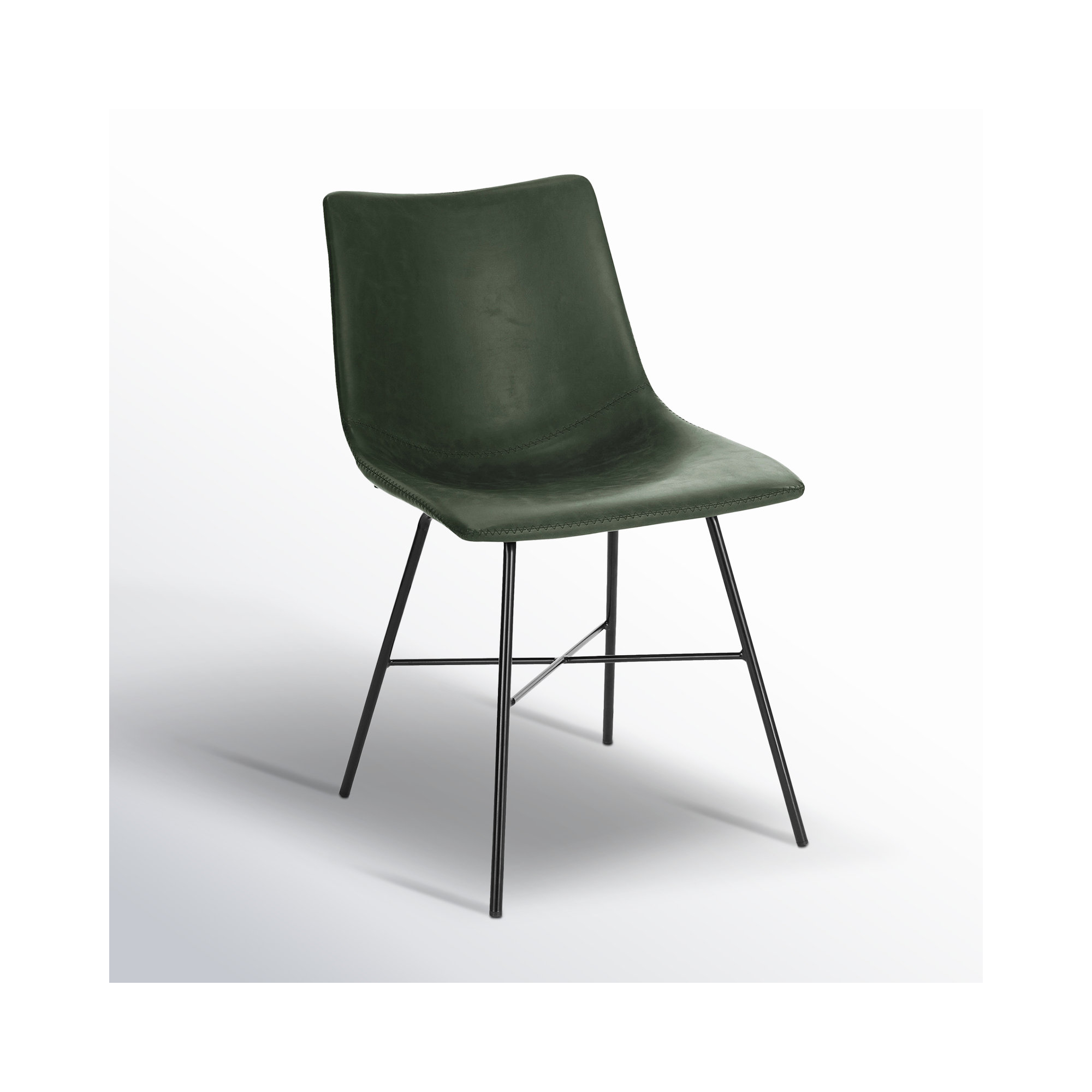 Bela Leather Dining Chair, Ivy Green Performance Faux Leather