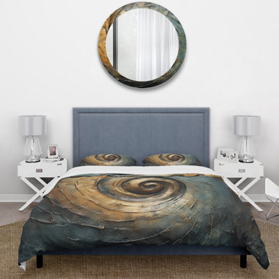 Ensemble de housse de couette tourbillon bronze