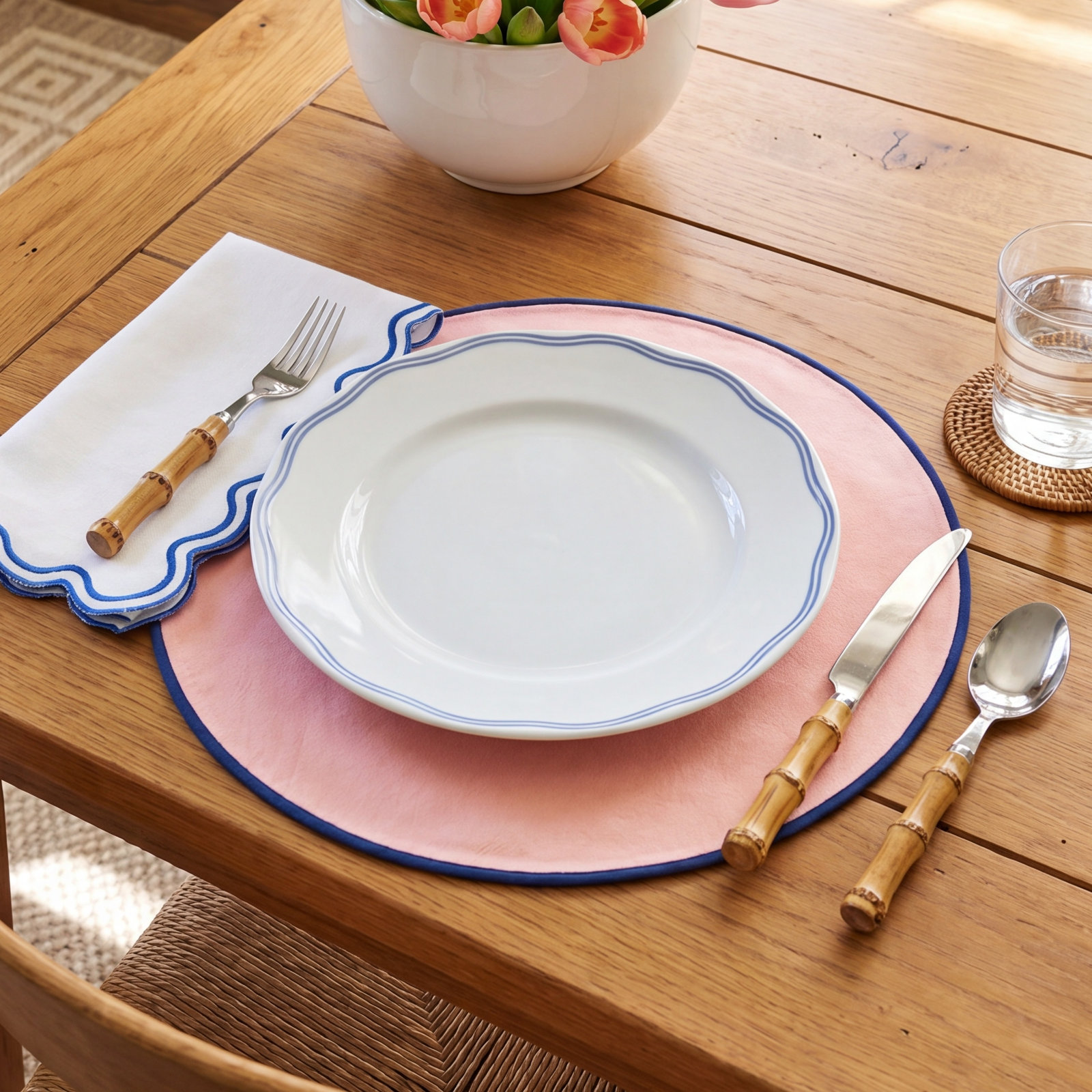 Reversible Placemat, Blush/Pine
