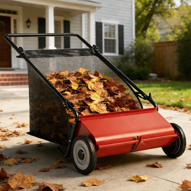 26'' Push Lawn Sweeper, Red