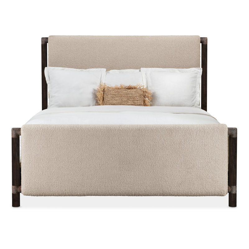 Retreat Upholstered Queen Bed, Black/Beige