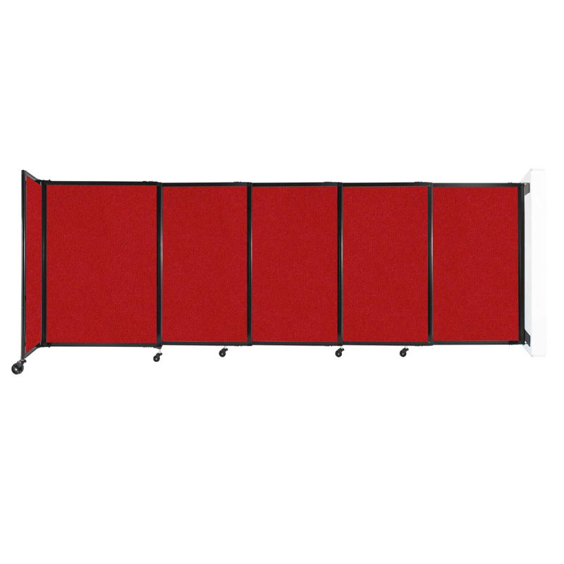 Cloison coulissante 5 pi, 48" H x 135" W x 1" D, Rouge