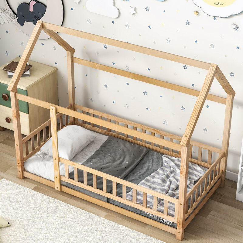 Lit en bois Ashton, Simple, Naturel