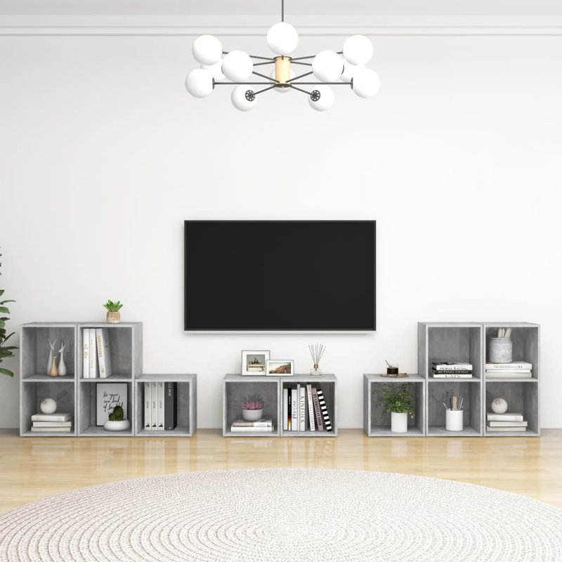 Drayke Unfinished TV Stand for TVs up to 88", Concrete Grey
