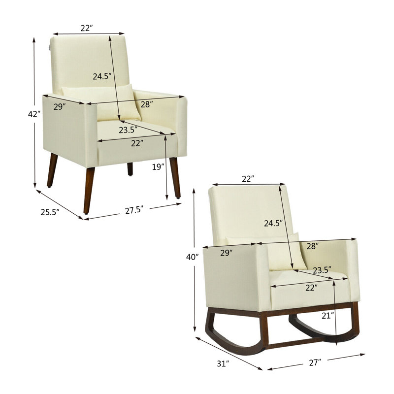 Chaise berçante Hayward, Beige