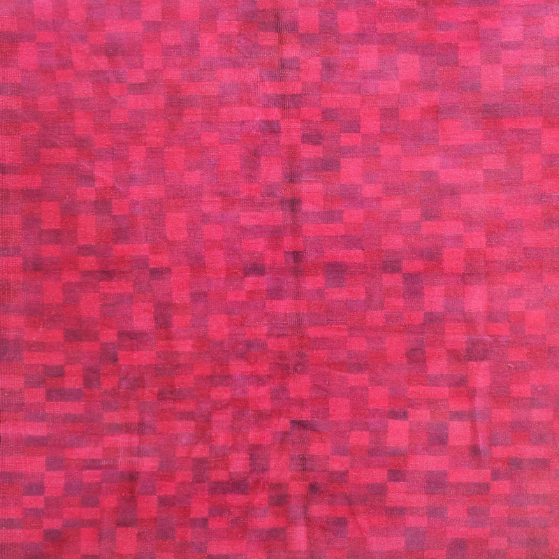 Tapis rose/bleu traditionnel Akinruntan, Carré 5 pi